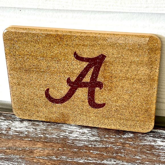 SMALL Alabama Roll Tide Cutting Board Resin Wood Charcuterie Cheese Gift Kitchen - Picture 1 of 4